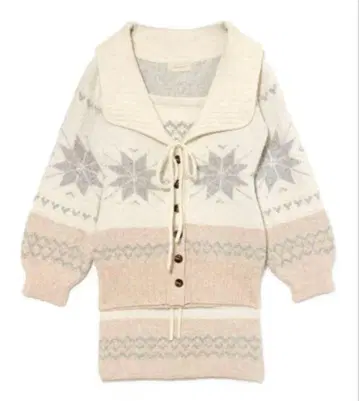 andmary Heart nordic cardigan set up