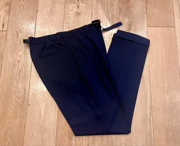 고급스러움 SUIT SELECT 다크 네이비 벨트 루프 울 혼방 슬랙스