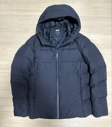 UNIQLO 후드 부착 다운 자켓 S 네이비
