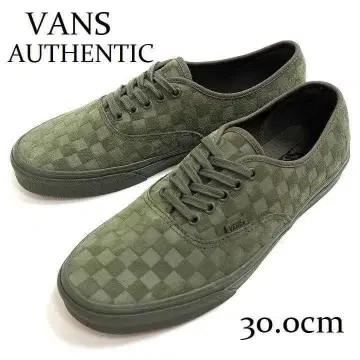새상품 VANS 오센틱 체커보드 스웨이드 카키 30cm