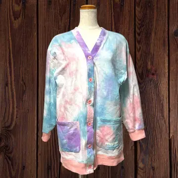 PERSON'S 타이 다이 가디건 면 저리 소재 파스텔 컬러