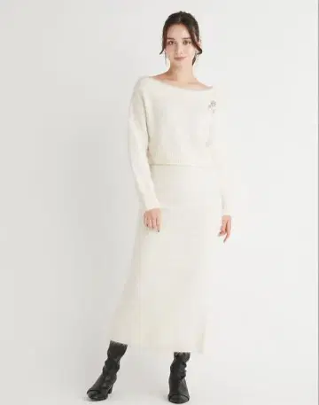 CELFORD 셀포드 니트 스커트 셋업 브로치 포함