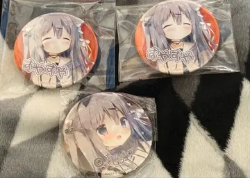 캬베츠소후토 스탬프풍 캔뱃지 아마이로 쇼콜라 유키무라 치에리 3개