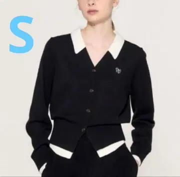 GENERAL IDEA 가디건 블랙 카라 부착