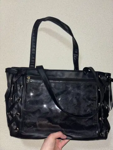 WEGO 블랙 레이스업 백 S 사이즈