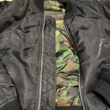 블랙 MA-1 플라이트 자켓 카모플라쥬 안감