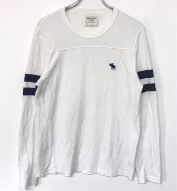 Y2K 아바클로 구제 의류 원포인트 자수 라인 와플 티셔츠 상의