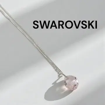 새상품급 SWAROVSKI 스와로브스키 목걸이 핑크 물방울 실버