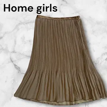 옴걸스 플리츠 스커트 브라운 고급