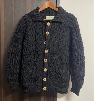 INVERALLAN 블랙 3A 케이블 니트 스웨터 남성용 M 정도