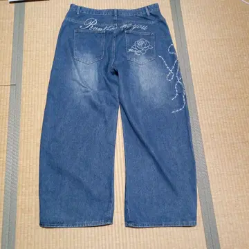 데님 와이드 팬츠