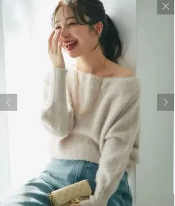 라 부티크 봉봉 헤어 리 울 캐시미어 혼방 오프숄더 니트 핑크 새상품급