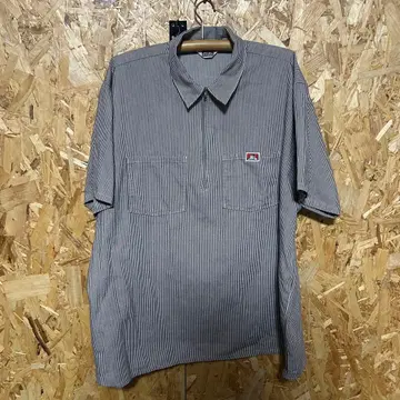 USA 벤데이비스 2XL 히코리 풀오버 셔츠 하프 지퍼