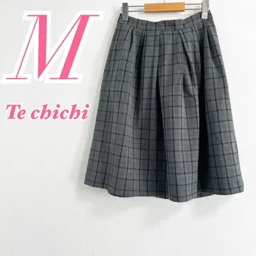 Te chichi 플레어 스커트 M 그레이 체크 무늬 깔끔한 코디
