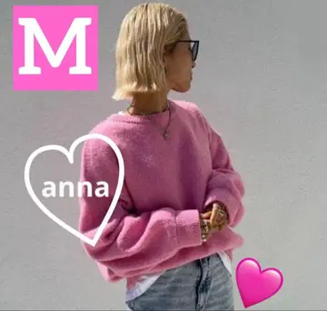 시마무라 anna 컬러 빅 니트 풀오버 핑크 M