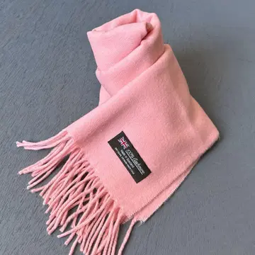 100% 캐시미어 라이트 핑크 머플러 스코틀랜드제
