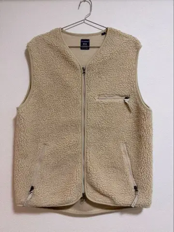 Gymphlex 플리스 집업 베스트 아이보리