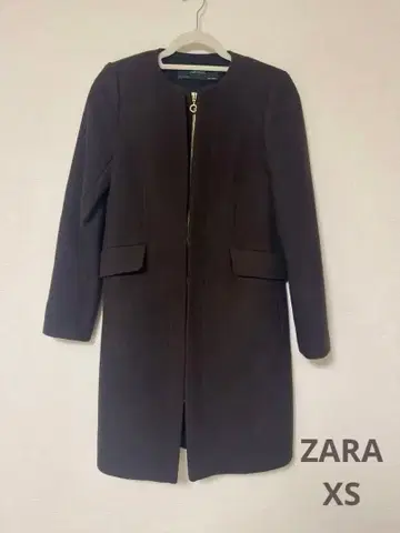 ZARA 노카라 코트 브라운