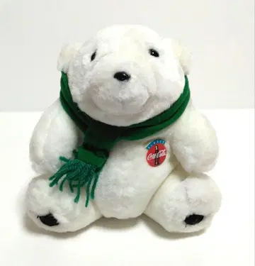 코카콜라 폴라 봉제 인형 레트로 화이트 곰