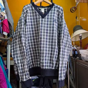 미국 빈티지 의류 DUCKSTER 체크 무늬 풀오버 자켓 XL