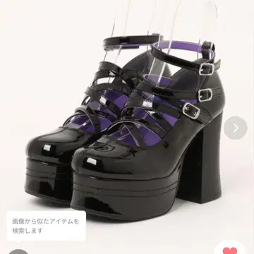 YOSUKE 크로스 벨트 펌프스 통굽 신발