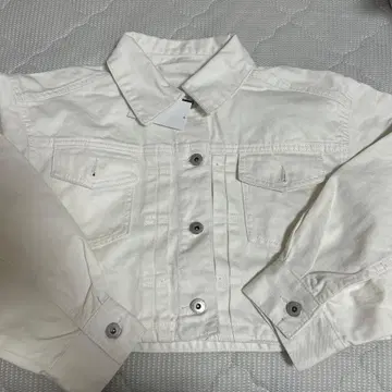 화이트 크롭 데님 자켓