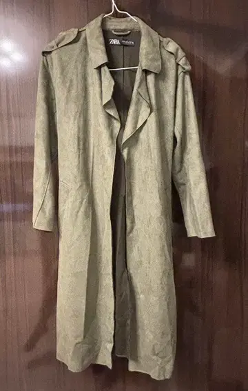 ZARA 자라 스웨이드 코트 카키 M