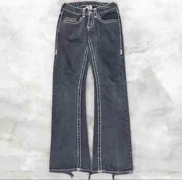 트루 릴리젼 다크 그레이 플레어 팬츠