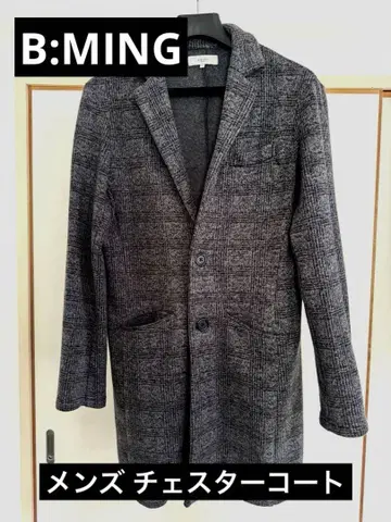 [ B:MING ] 남성용 체크 무늬 체스터 코트 L