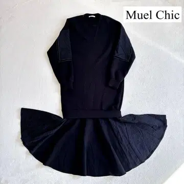 Muel Chic 뮤엘 시크 페플럼 원피스 블랙 꽃무늬