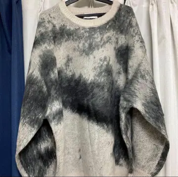 SERACE 루즈 실루엣 추상 샤기 니트