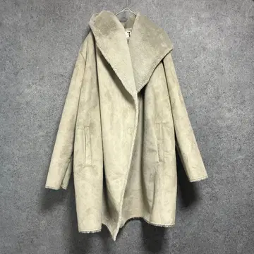 soeur7 페이크 무스탕 후디 미들 코트 보아 스웨이드 9호