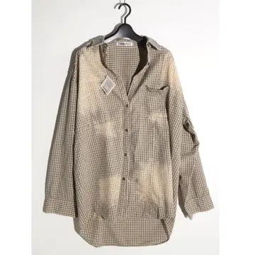 새상품 24AW PRANK PROJECT 컷오프 블리치 체크 셔츠