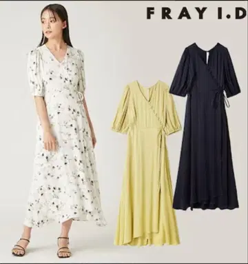 프레이 아이디 새틴 카슈쿨 원피스 네이비