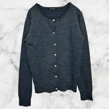 [잉그] 새상품급 긴팔 가디건 그레이 펄 골드 버튼 울 혼방 고급 M