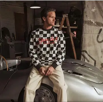 데우스 엑스 마키나 체커 패턴 긴팔 티셔츠