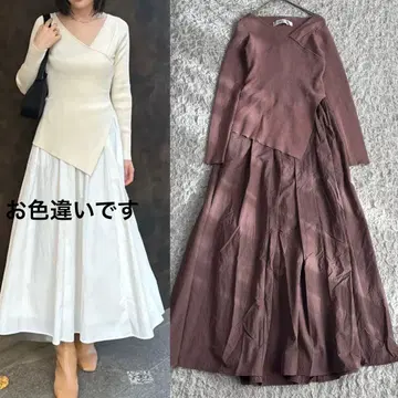 [ 새상품급 ] dazzlin 비대칭 니트 도킹 원피스