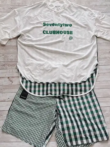 골프웨어 셋업 그린 체크 무늬