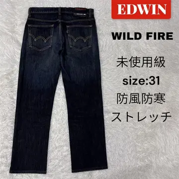 EDWIN WILD FIRE 데님 W31 방풍 방한 웜 팬츠 다크 네이비