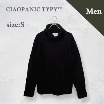 차오패닉 티피 남성용 스웨터 니트 터틀넥 블랙 가을/겨울