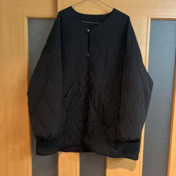 오버 사이즈 퀼팅 자켓 블랙