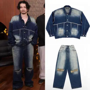츠네타 다이키 데님 셋업 King Gnu 자켓 팬츠 블루