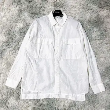 [ LILASIC ] M 더블 포켓 빅 실루엣 셔츠 화이트