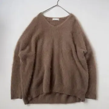 개럴개런트 라쿤 100% 퍼 니트 V넥 오버
