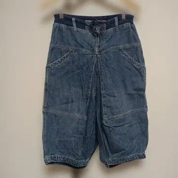 milimili 밀리밀리 데님 하프 사루엘 팬츠 허리밴딩