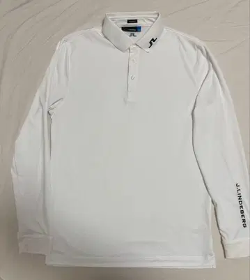 J.LINDEBERG 골프 피케 셔츠 긴팔 화이트 남성용 M 사이즈