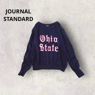저널 스탠다드 풀오버 니트 상의 칼리지 로고 일본제