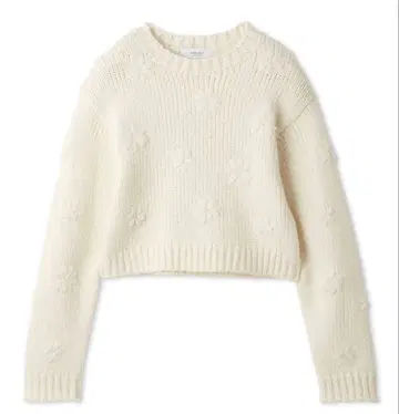 새상품 emmi 플라워 자수 니트 2025AW 프리 화이트