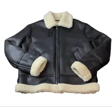 ZARA 무스탕 자켓 B3 플라이트 자켓 페이크 블랙 L