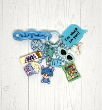 주렁주렁 키링 블루 스카이블루 스티치